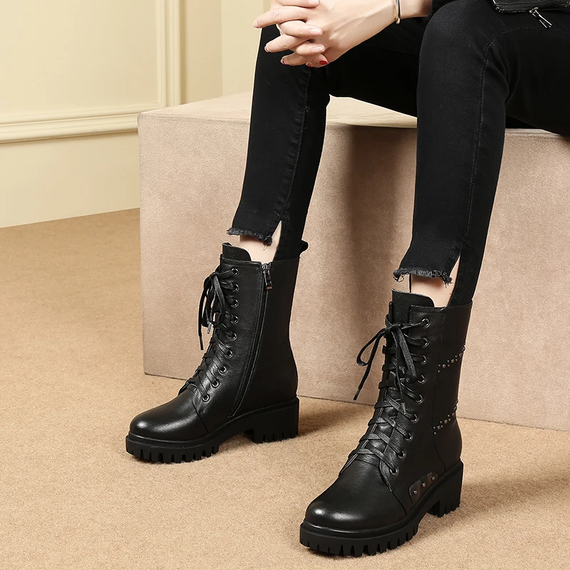 Женские ботинки в европейском и американском стиле Ботинки martin из натуральной