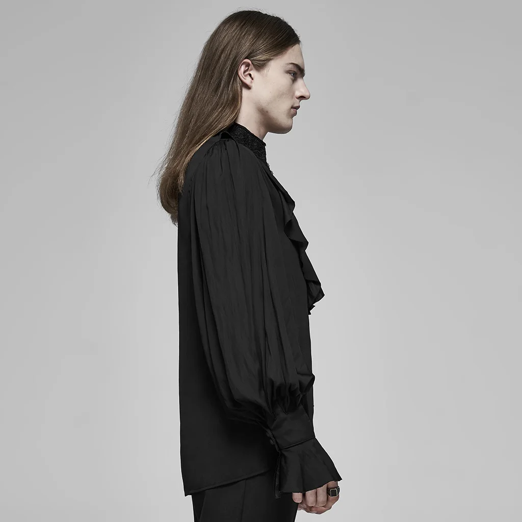 Готическая благородная Великолепная кружевная блузка с воланами для