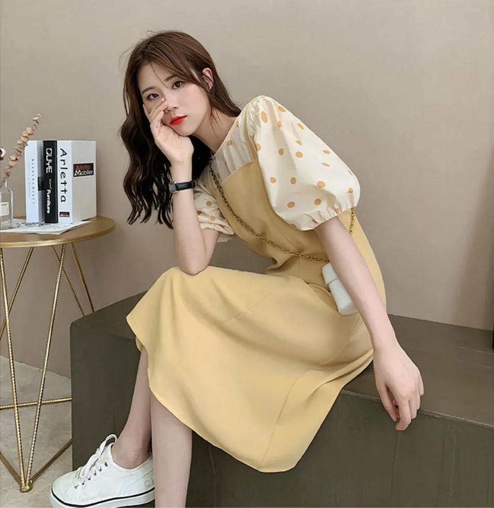 

High Waist Casual Mesh Dress Women 2021 Summer Short Sleeve Daisy Embroidery Streetwear Korean Style Party Dress Female
