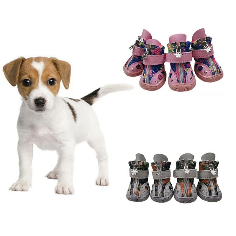 

Breathable Soft Bottom Anti-slide Dog Shoes Reflective Mesh Anti Slip Dog Boots For Small Pet Hot Pavement Paw Protector