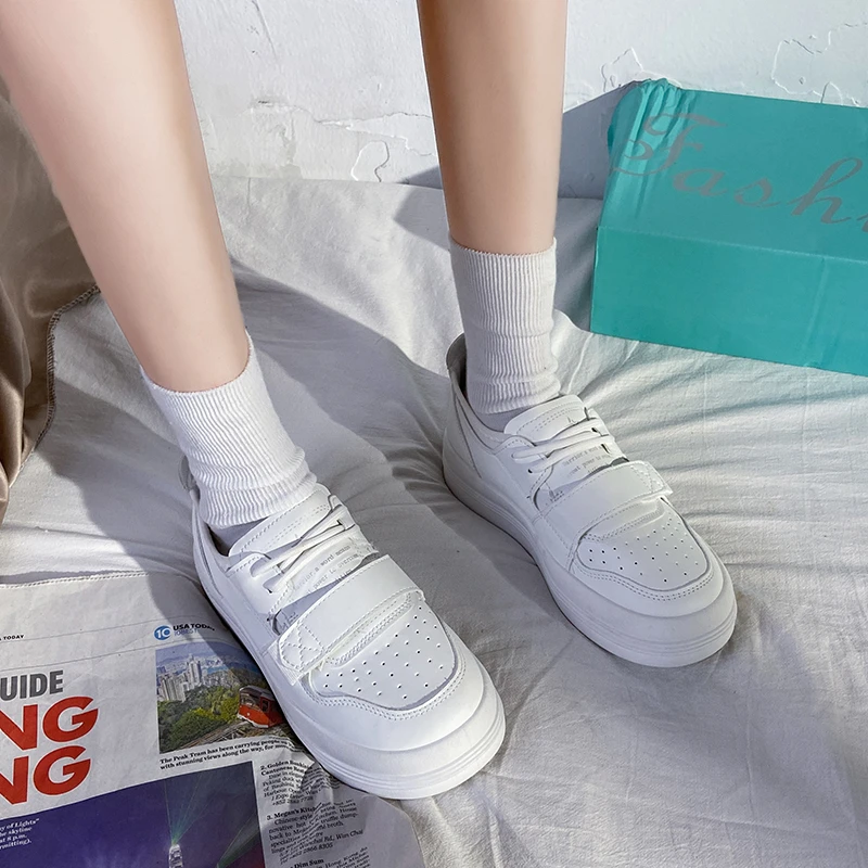 

Women's Shoes 2021 Autumn New Style PU Thick-soled Vulcanized Shoes Women's Sports Shoes Outdoor Comfortable Casual Shoes Women