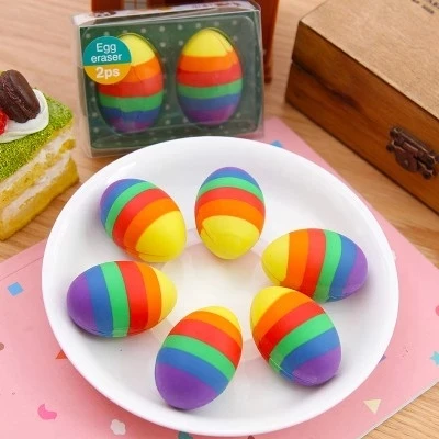 

Egg Eraser Cute Rainbow Pencil Eraser Student Gift Rubber Material Escolar Kawaii School Supplies Erasers For Kids Cute Eraser