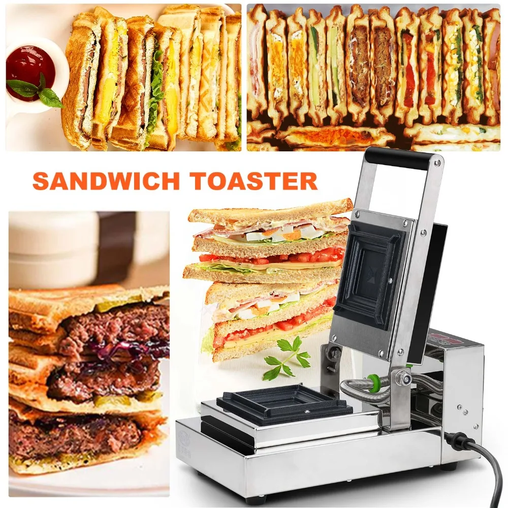3 Mins Fast Making Sandwich Machine Sandwich Toaster Nonstick Panini Press Fresh Breakfast Sandwich Machine Grill 220V 600W