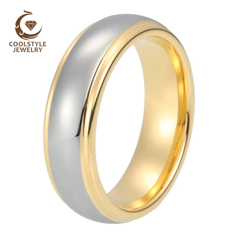Кольца из вольфрама желтого золота для мужчин женщин обручальные кольца