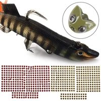 300pcsset durable eyebrow fly tying eyeball down fishing bait fishing fish lure eyes 3d holographic