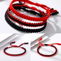 charm classic braid bracelets lucky handmade adjustable nylon rope knots fashion jewelry black red braceletbangle for women men