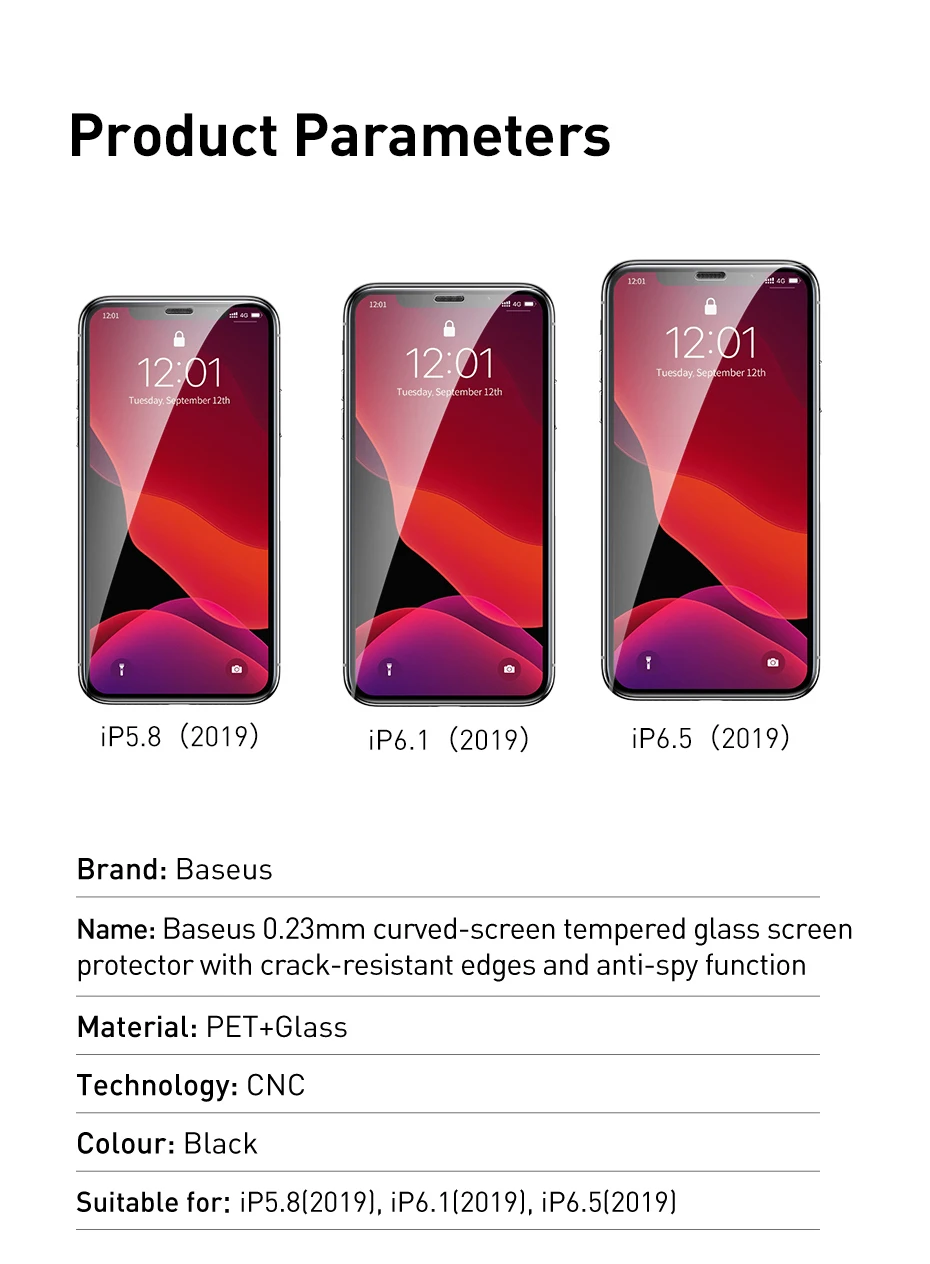 Baseus 0,23 мм защита для экрана для iPhone 11 Pro Max защитное стекло закаленное стекло для iPhone стекло 2 шт. и инструмент