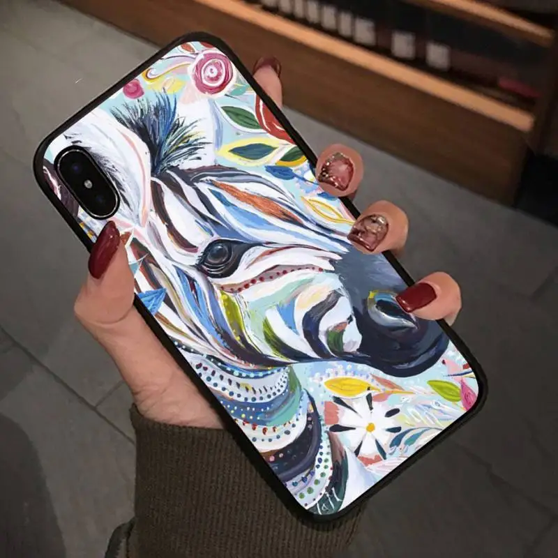 Роскошный чехол в полоску с изображением животных черный белый Зебра для Iphone 5s Se 6