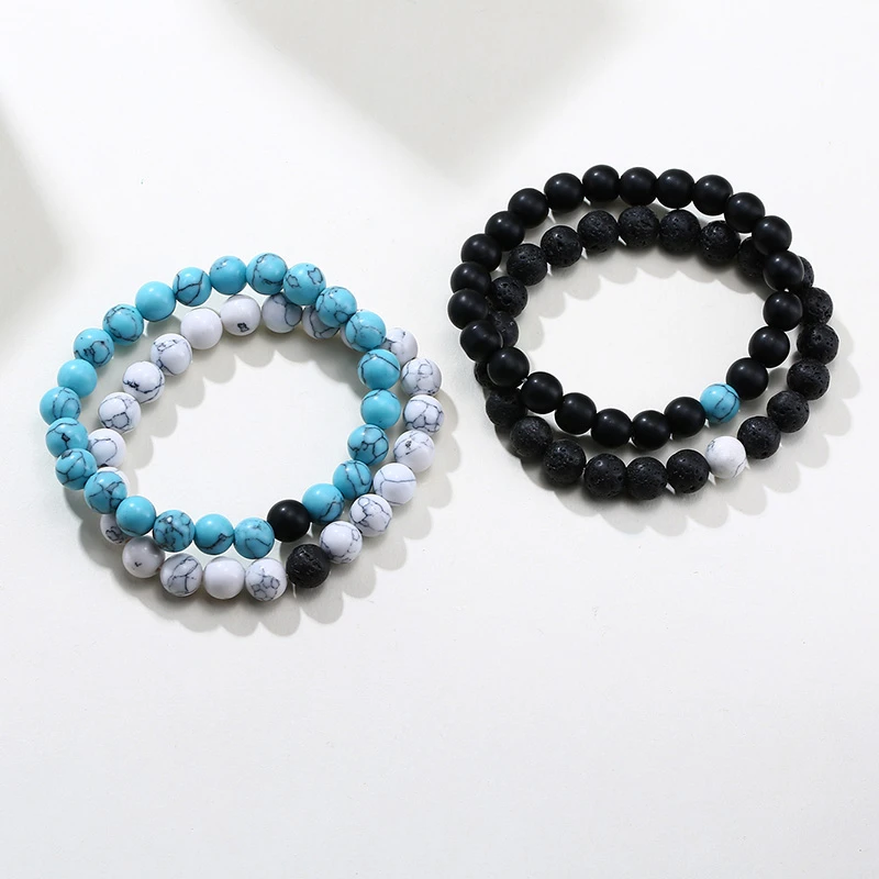 Браслет-цепочка с бусинами 8 мм для мужчин и женщин | Украшения аксессуары