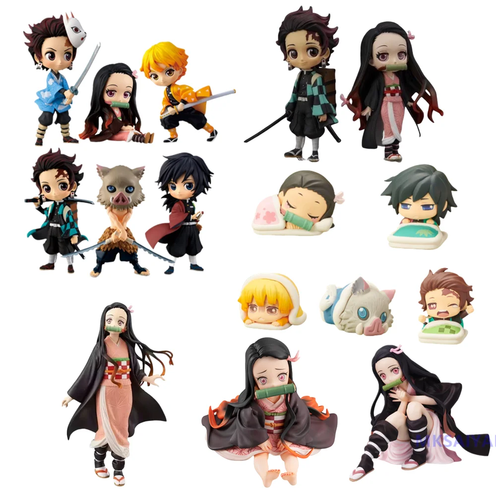 Kimetsu no Yaiba фигурки героев аниме Kamado Tanjirou Nezuko Demon Slayer Zenitsu фигурка коллекционера Рождественская демоническая игрушка кукла