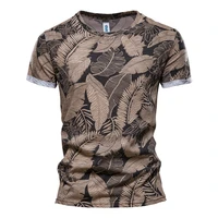 new casual mans t shirt cotton summer slim fit short sleeve beach camiseta hombre print sports t shirt for men