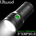 3 шт. XHP90.2 светодиодный фонарик 3 режима супер мощный фонарик USB Перезаряжаемый Тактический Linterna лампа водонепроницаемый ультра яркий фонарь