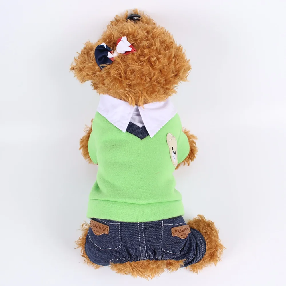 PipiFren маленькие собаки одежда комбинезоны для девочек Комбинезон Джинсы на зиму с