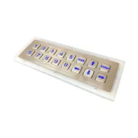 Backlight Stainless Steel Industrial Keyboard With 16 Keys For Self Service Kiosk 2X8 Metal Rugged Telephone Entry Keypad