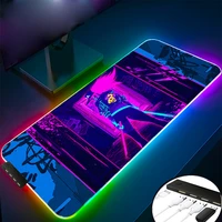 cool girl rgb gamer accessories led light up four docking stations usb hub typec interface pc keyboard desk mat anime mouse pad