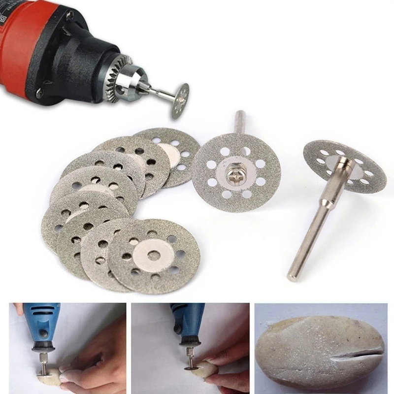 

10pcs Circular Saw Blades Cutting Wheel Discs+2pcs Mandrels Set Rotary Tool