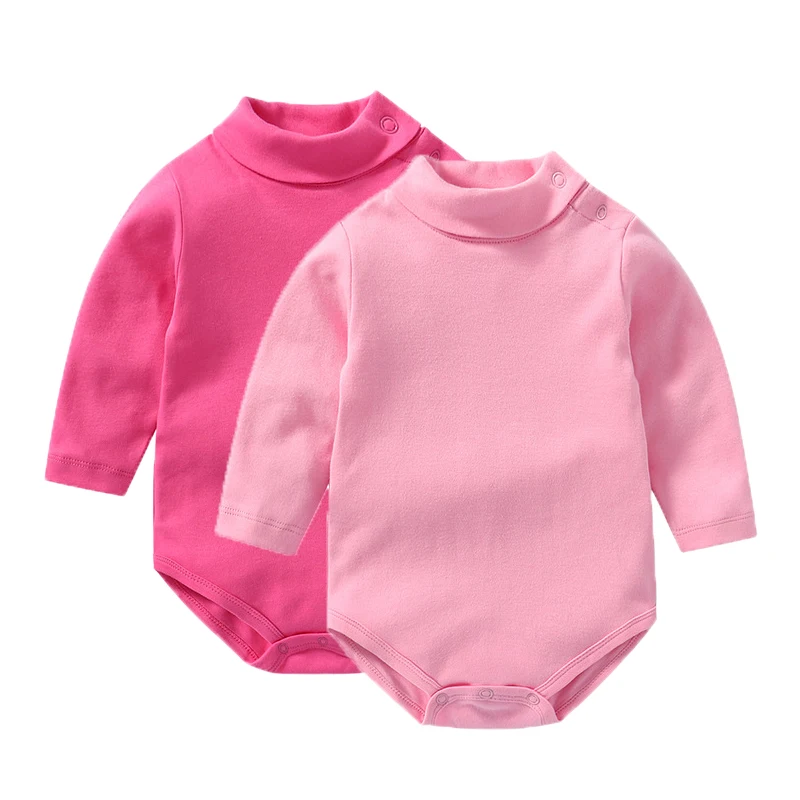 2Pieces/lot Newborn Baby Boy Bodysuits Winter Bodysuit for Toddlers Solid Long Sleeve Cotton Jumpsuit Twin Baby Girl Clothes