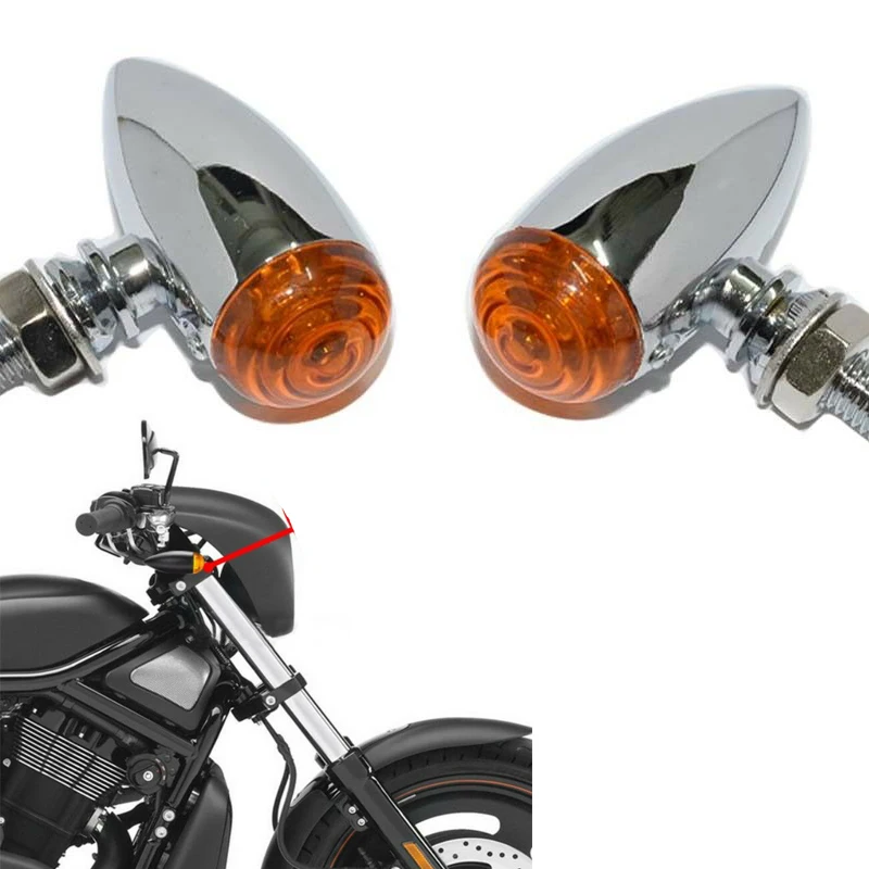 

2X Motorcycle Turn Signals Lights Blinker For Harley Dyna Street Bob Bobber Chopper