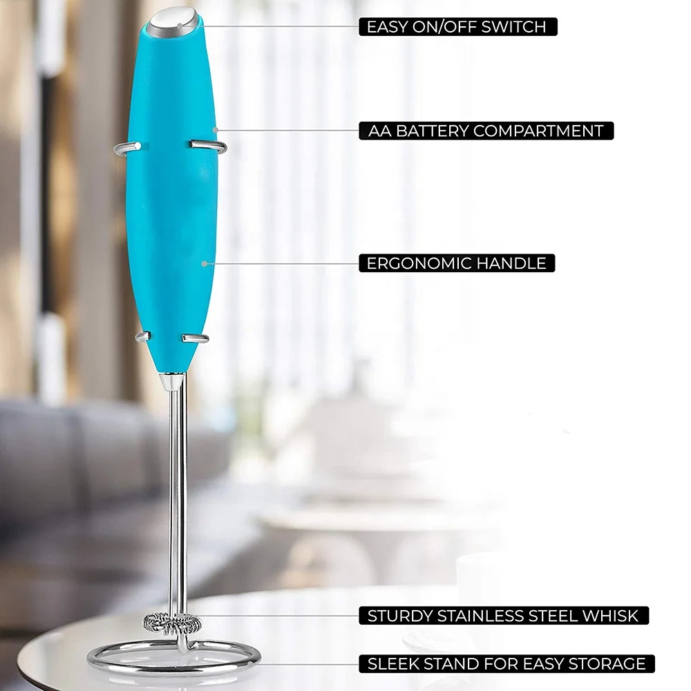 

Stainless Steel Electric Coffee Electrical Whisk Hand Held Drink Mixer