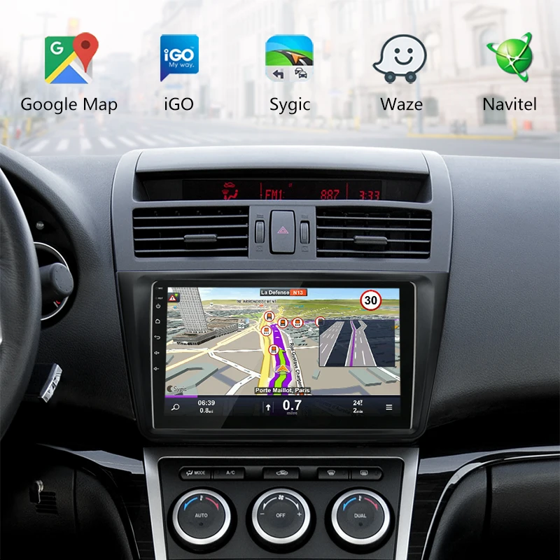 Jansite R9 9" RDS DSP Android Car Radio For Mazda 6 2009-2015 Touch screen player GPS Navigation HIFI autoradio video with frame |