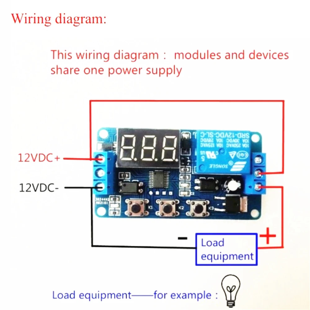 Electrical DC 12V Time Relay Module Digital Display Trigger Cycle Time Delay Rel