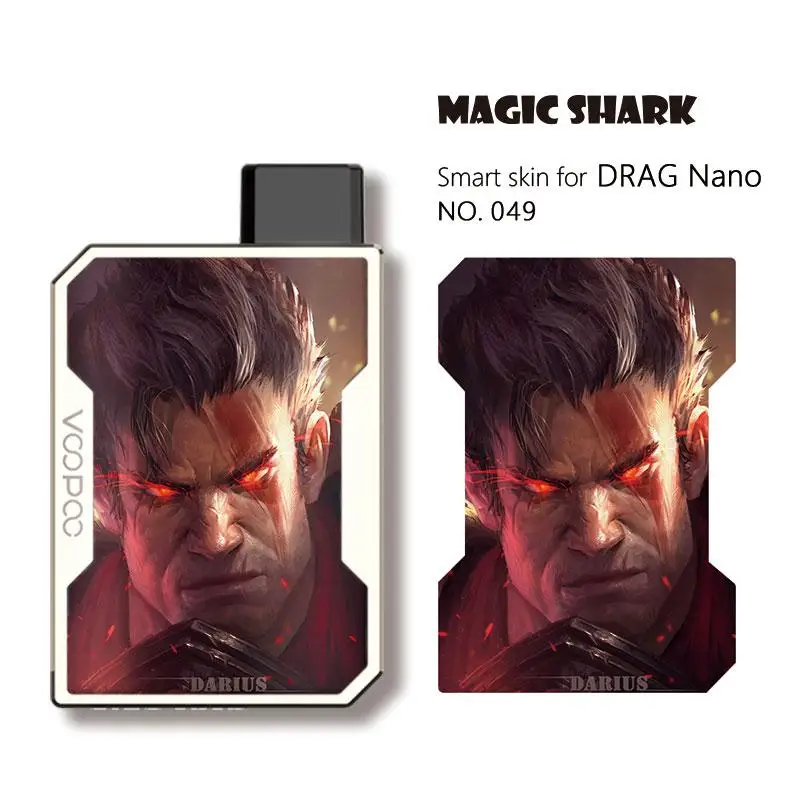 Волшебная Акула модная игра цветок Супер Saiyan лист Дракон шар Череп Джинкс Лига Легенд чехол наклейка пленка для кожи для Voopoo Drag Nano 041-050 - Цвет: 049