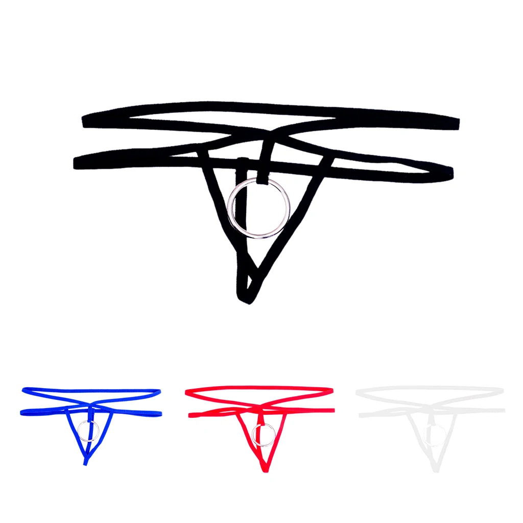 Мужские стринги нижнее белье для мужчин Тал о образные кольца Т трусы низкая