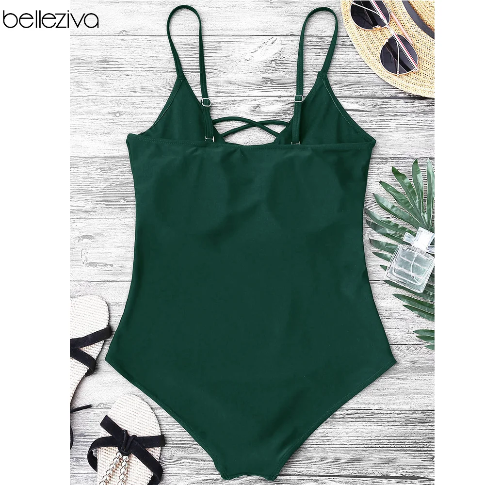 Женский слитный купальник с перекрестными лямками и открытой спиной|swimwear swimming|wear