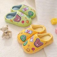 new autumn and winter childrens cotton slippers for home warm plush indoor shoes fluffy slippers boys house shoes kids slippers