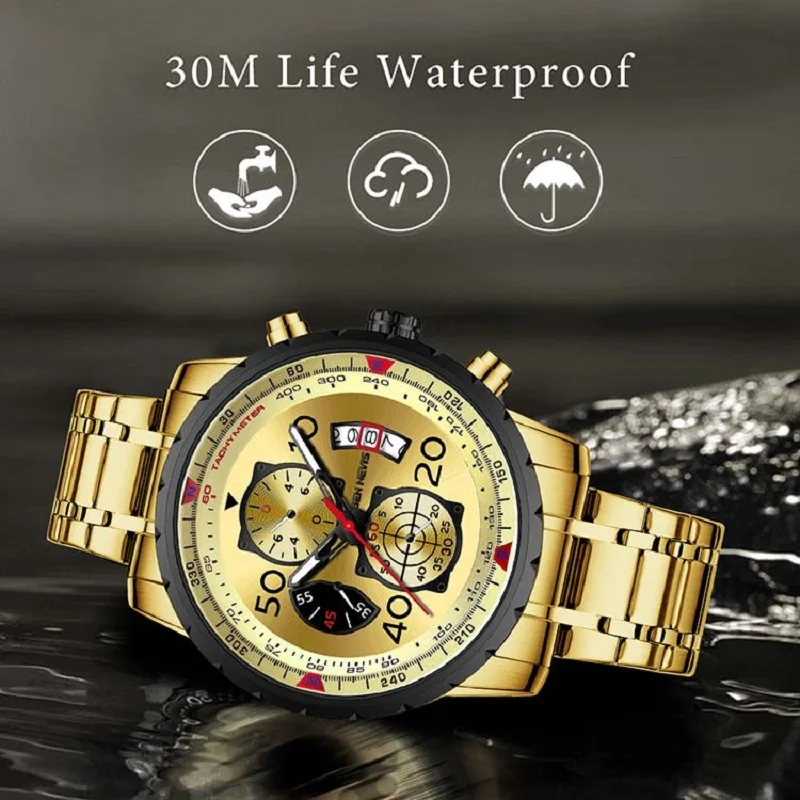 

BEN NEVIS Men Quartz Business Watches Multi-Function Three-Eye Small Dial Luminous Stopwatch Timing Men Watch Relogio Clock Tool