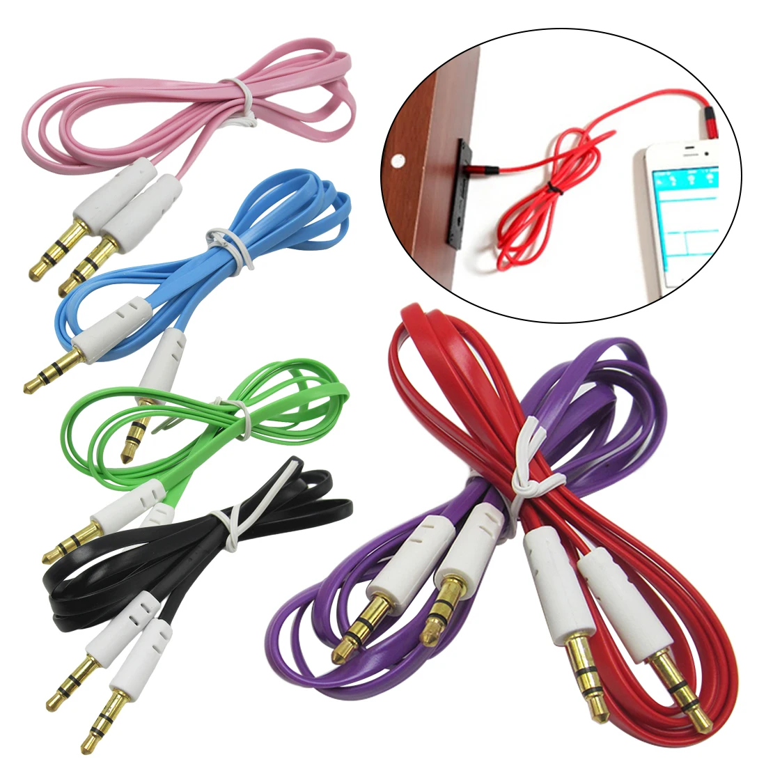 

AutoTop noodle Aux Stereo Au8 3.5mm 1 m Car Male to M AUX AUXILIARY sound Stereo Audio Data Cable MP3 free shipping