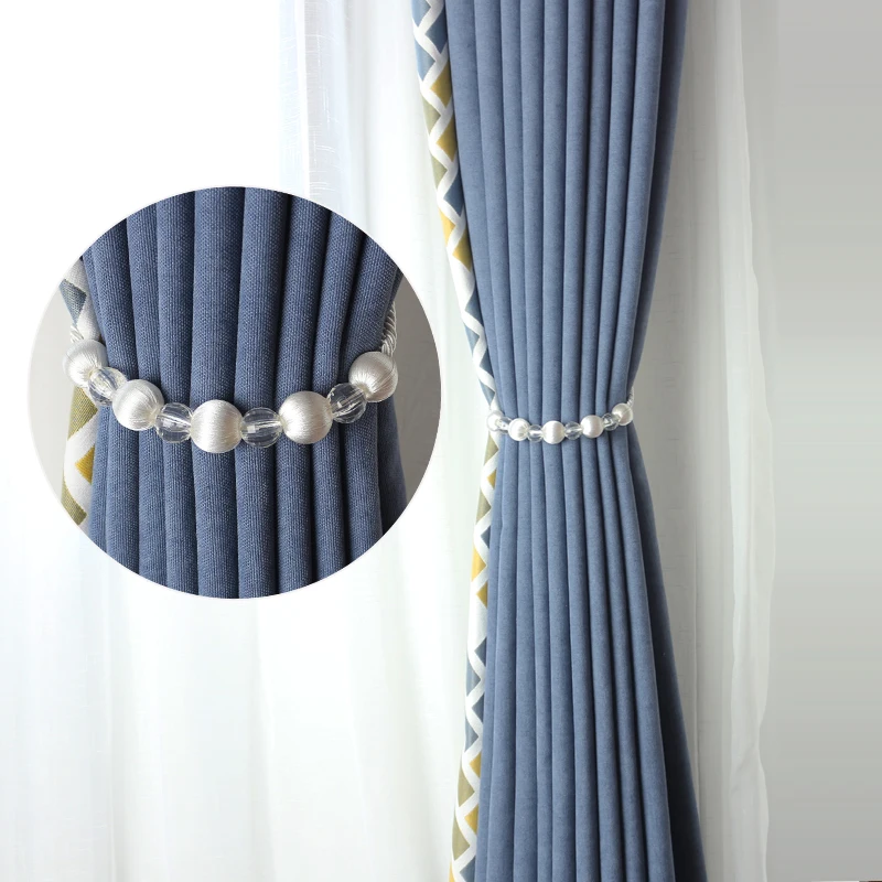 

1PC Bead Elegant Curtain Tieback Decorative Buckle Holdbacks Home Accessory Strap