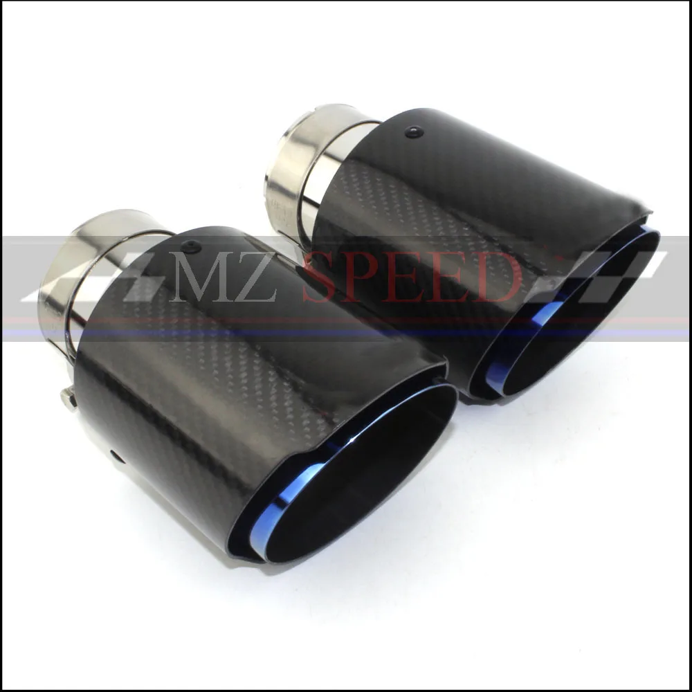 

1pcs Accessories Suitable for BMW E46 E60 E90 exhaust pipe tail throat straight edge gloss +blue muffler tail pipe