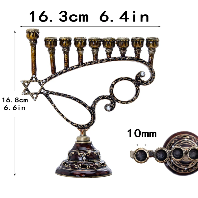 H& D 5 стилей Иудейская Менора Античная коллекция Hanukkah Menorah Статуэтка ручная роспись подсвечник держатель для дома вечерние украшения подарок