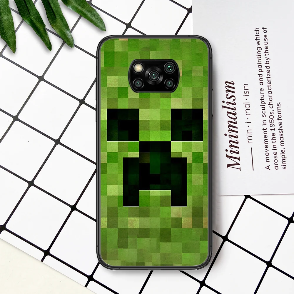 

Mini World Sandbox Game Phone Case For Xiaomi Mi Note 10 A3 9 MAX 3 A2 8 9 Lite Pro Ultra black Back Luxury Hoesjes Painting