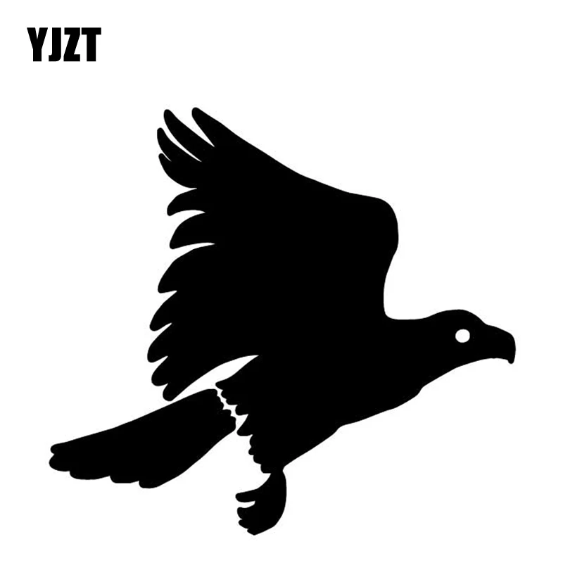 

YJZT 15.7CM*14.5CM Eagle Flight Pattern Car Sticker Car Trunk Decor Vinyl Decal Black/Silver C4-2554