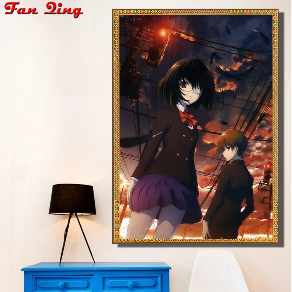 

5D DIY Diamond Painting Anime Posters Girl and boy in the sunset Full Square/Round Rhinestone Embroidery Mosaic Cross Stitch