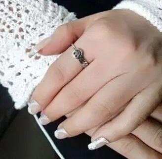Многоцветный SHANICE, 925 пробы, серебряное, Открытое кольцо, для женщин, леди, панк, Винтаж, старый тайский, серебряная, для девушек, цепочка, улыбка, личность, хорошее ювелирное изделие, Anillos - Цвет основного камня: Многоцветный