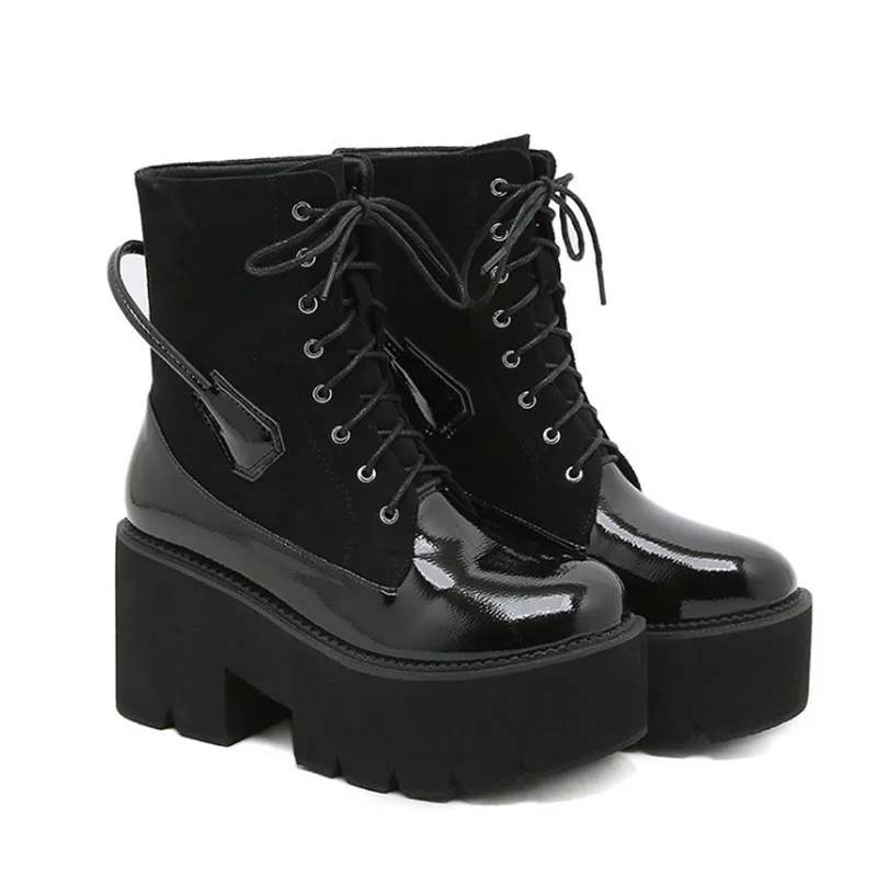

Women's fashion Martin boots motorcycle stitching sexy large boots women's high heels fashion short boots