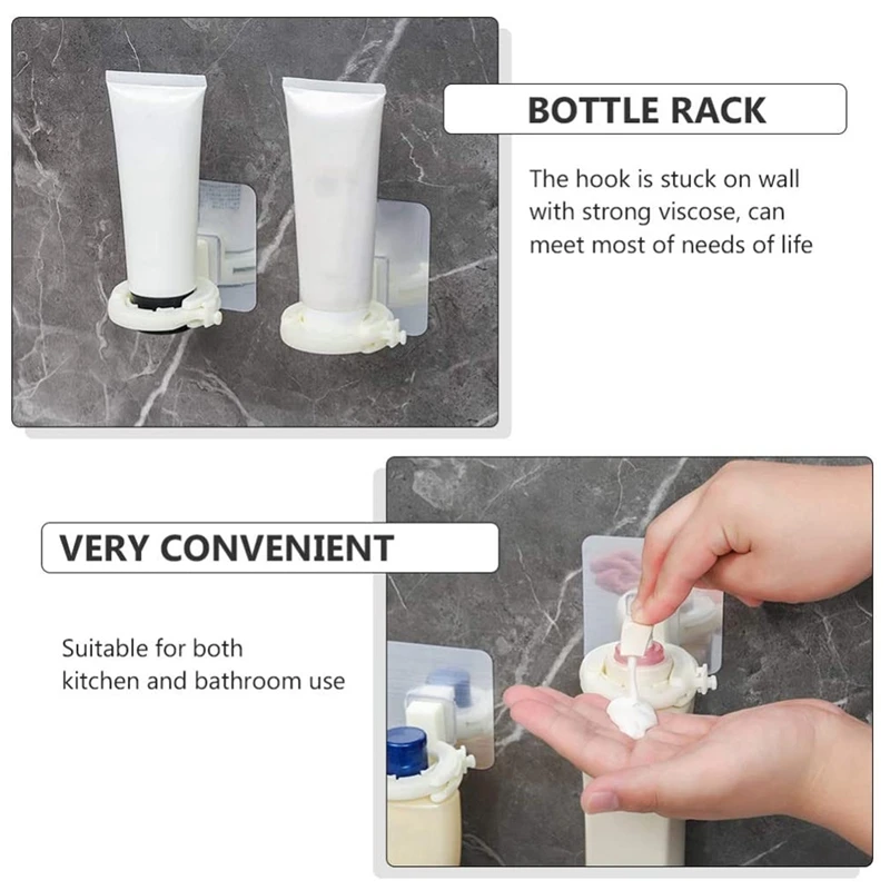 

Shampoo Support Hook Self Adhesive Shower Gel Bottle Rack Hanger,6 Pieces