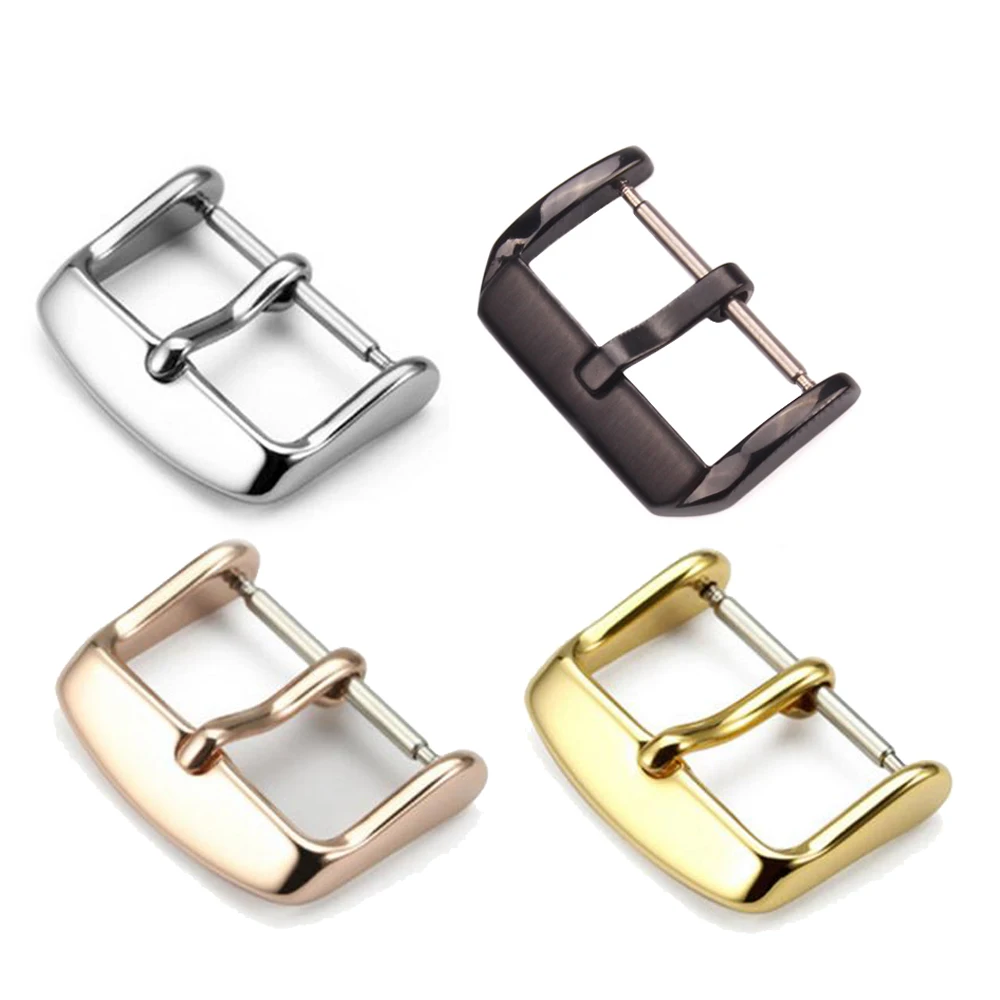 Ремешок для часов из нержавеющей стали с застежкой 18 мм 20 22 серебристый розовый