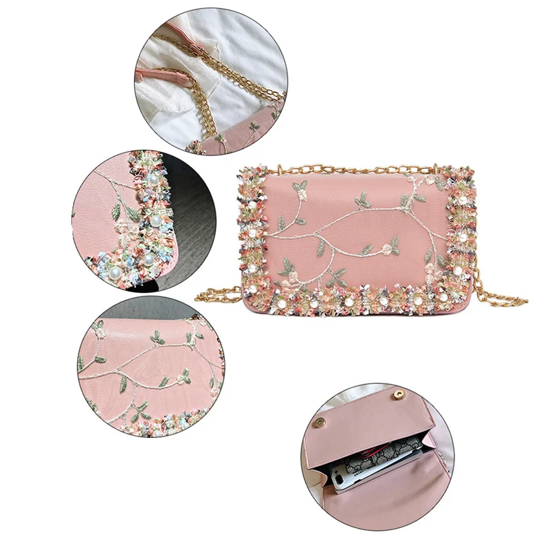 2020 трендовая женская сумка с кружевным цветком сумочка из искусственной кожи