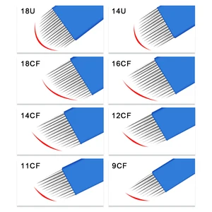 50 шт., иглы для перманентного макияжа бровей, для микроблейдинга