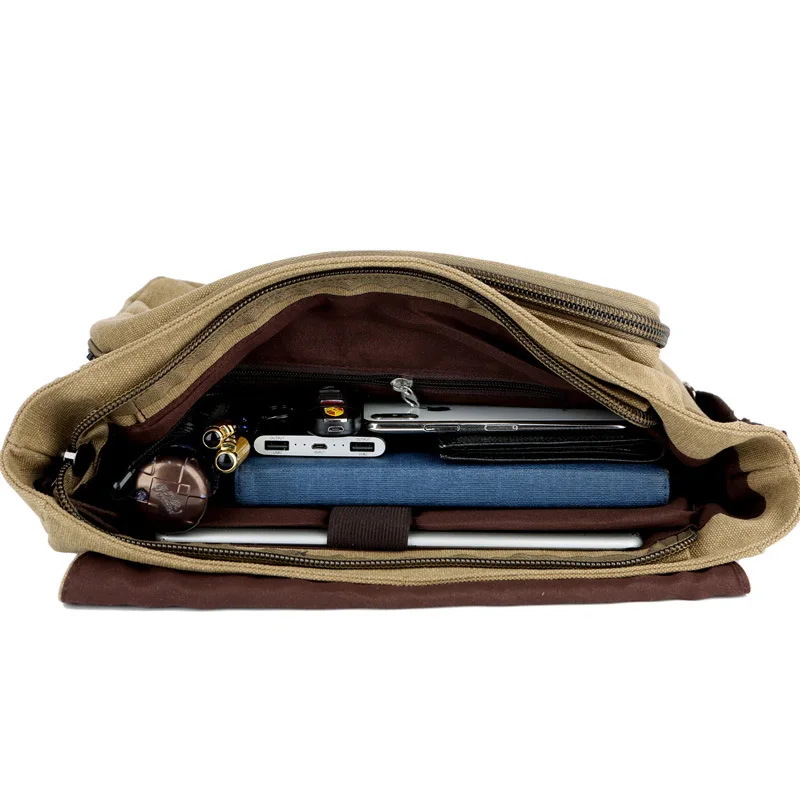 

Density Canvas Classic Men Messenger Bag Men's Crossbody Shoulder Bags A4 File Tool Kits Organizer Casual Travel Pack