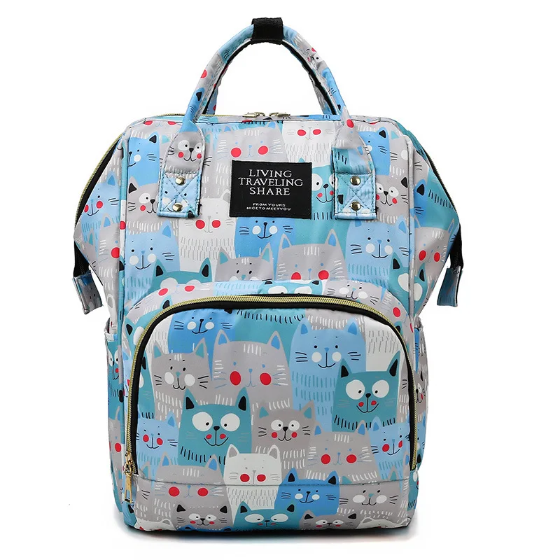 

2021 New Multifunction Diaper Bag Waterproof Nylon Travel Backpack Large Capacity Nappy Nursing Bag Animal Printed Pattern