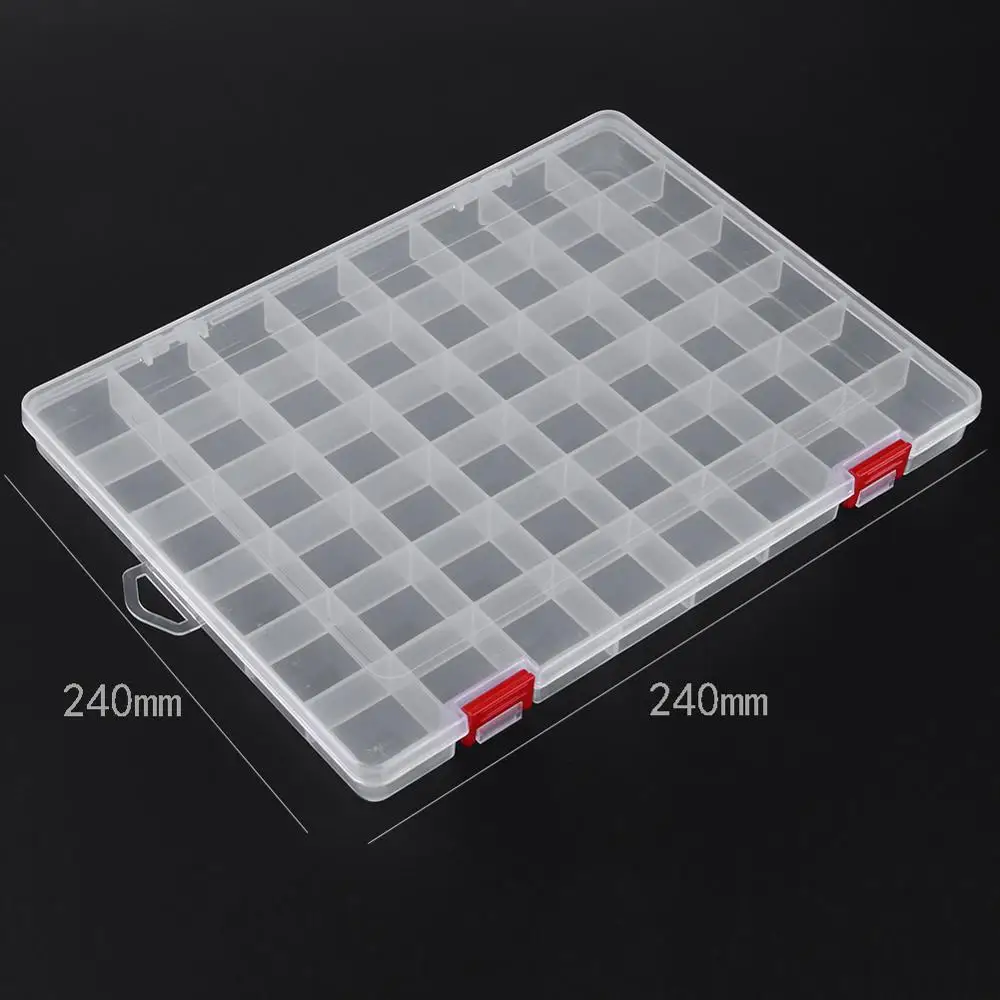 

Adjustable Plastic 48-Compartment Transparent PP Plastic Fishing Lure Storage Box Jewelry Earring Bin Case Container