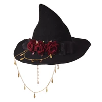 retro witch hats masquerade rose adult gothic lolita cosplay costume accessories halloween party dress decor