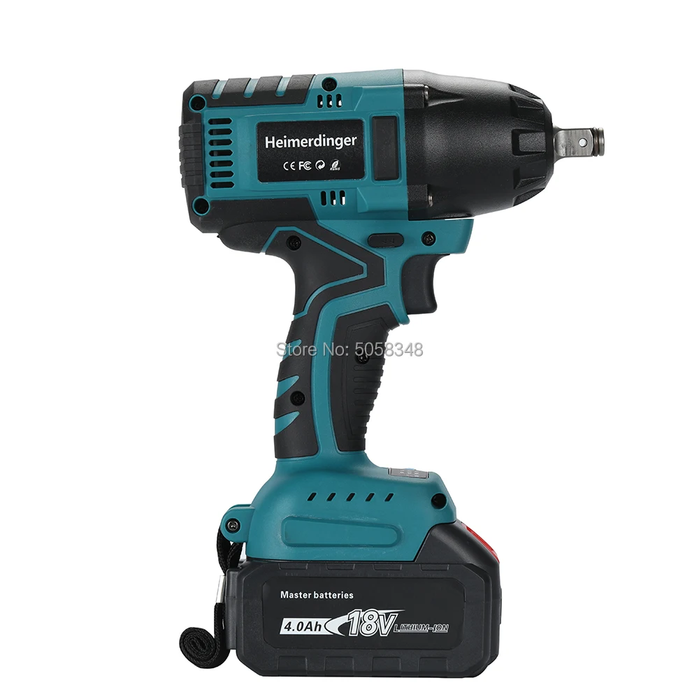 

True 550N.m lithium-ion brushless impact wrench with one 18V 4.0Ah battery for car repair truck repair