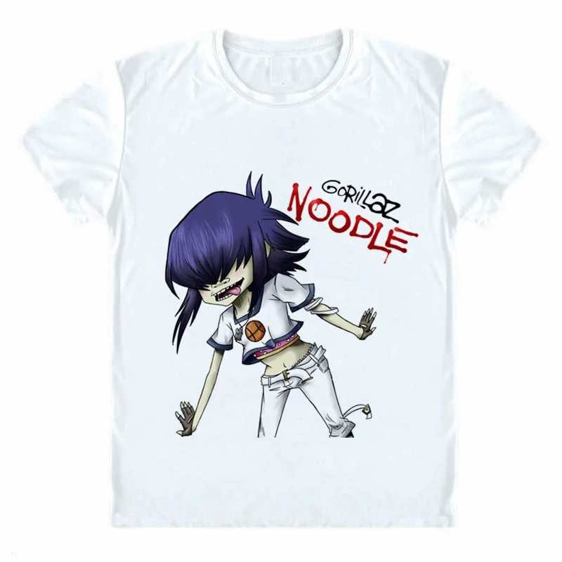 Gorillaz футболка чакахан лапша Мердок Рассел Британский виртуальный Рок Группа
