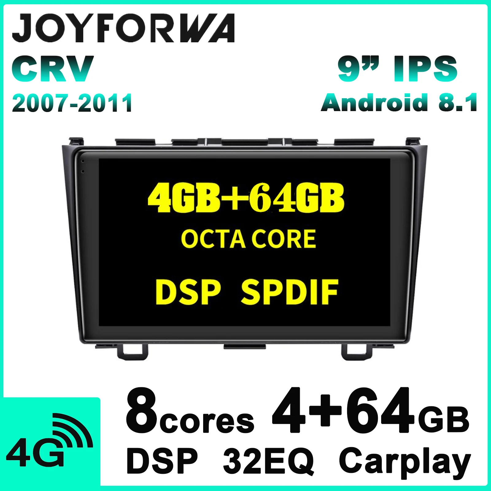 DSP Carplay 9 ''Android 8 1 автомобильное мультимедийное радио для Honda CRV 2007 2011 GPS SPDIF